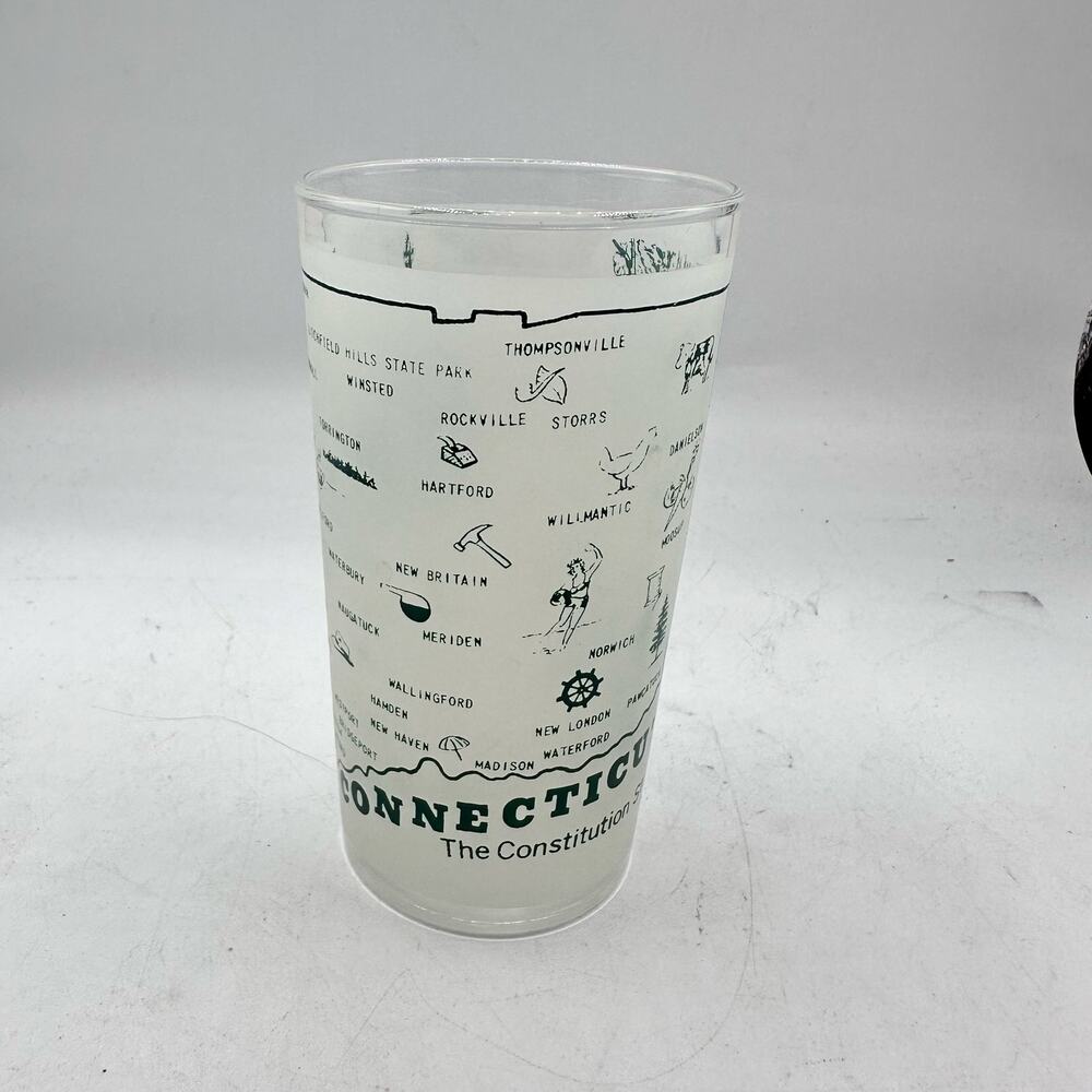 Vintage Indiana State Souvenir Glass Frosted Tumbler  Hazel Atlas MCM Cocktail - Picture 9 of 9